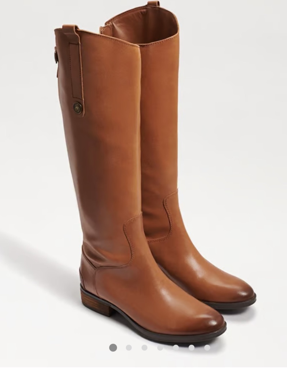 Sam Edelman Penny 2 Leather Knee High Riding Boots Whiskey Brown 5 1/2 NIB Wide